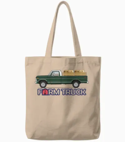 Farm Truck Mallard Green Tote Bags - Natural