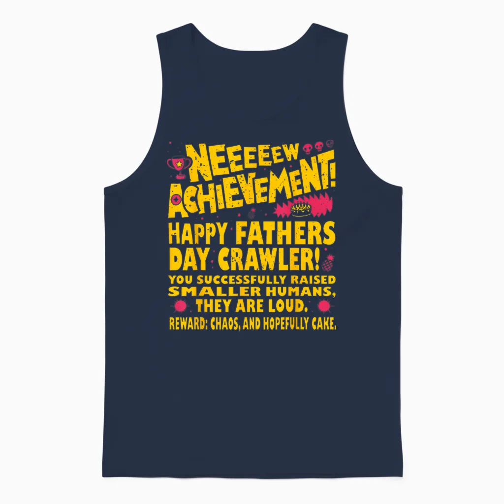 Happy Fathers Day Crawler New Achievement Gamer Dad Usa Unisex Tank Top in Navy