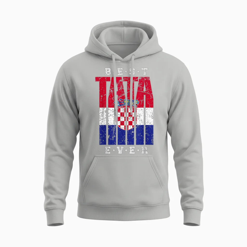 Tata Kroatischer Papa Vatertag Otac Kroatischer Vater Unisex Hoodie in Ash