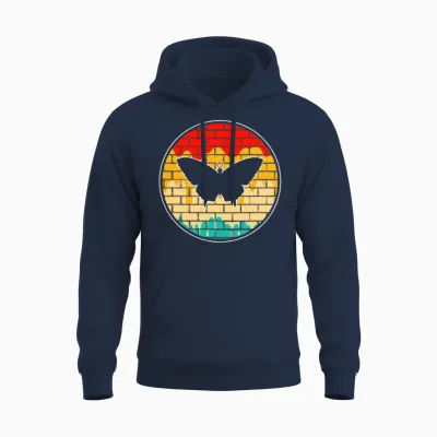 Butterfly Retro Unisex Hoodie - Navy