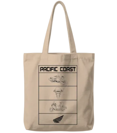 Pacific Coast Motorcycle Tote Bags - Natural