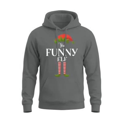 Funny Elf Funny Family Christmas Matching Unisex Hoodie - Graphite Heather