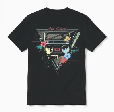 Ghettoblaster Retro Graffiti Unisex T-Shirt - Black