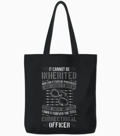 Proud Correctional Officer Corrections Officer Tote Bags - Black