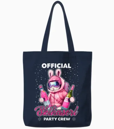 Skiing Official Skihaserl Party Crew Apres Ski Damen Tote Bags - Navy