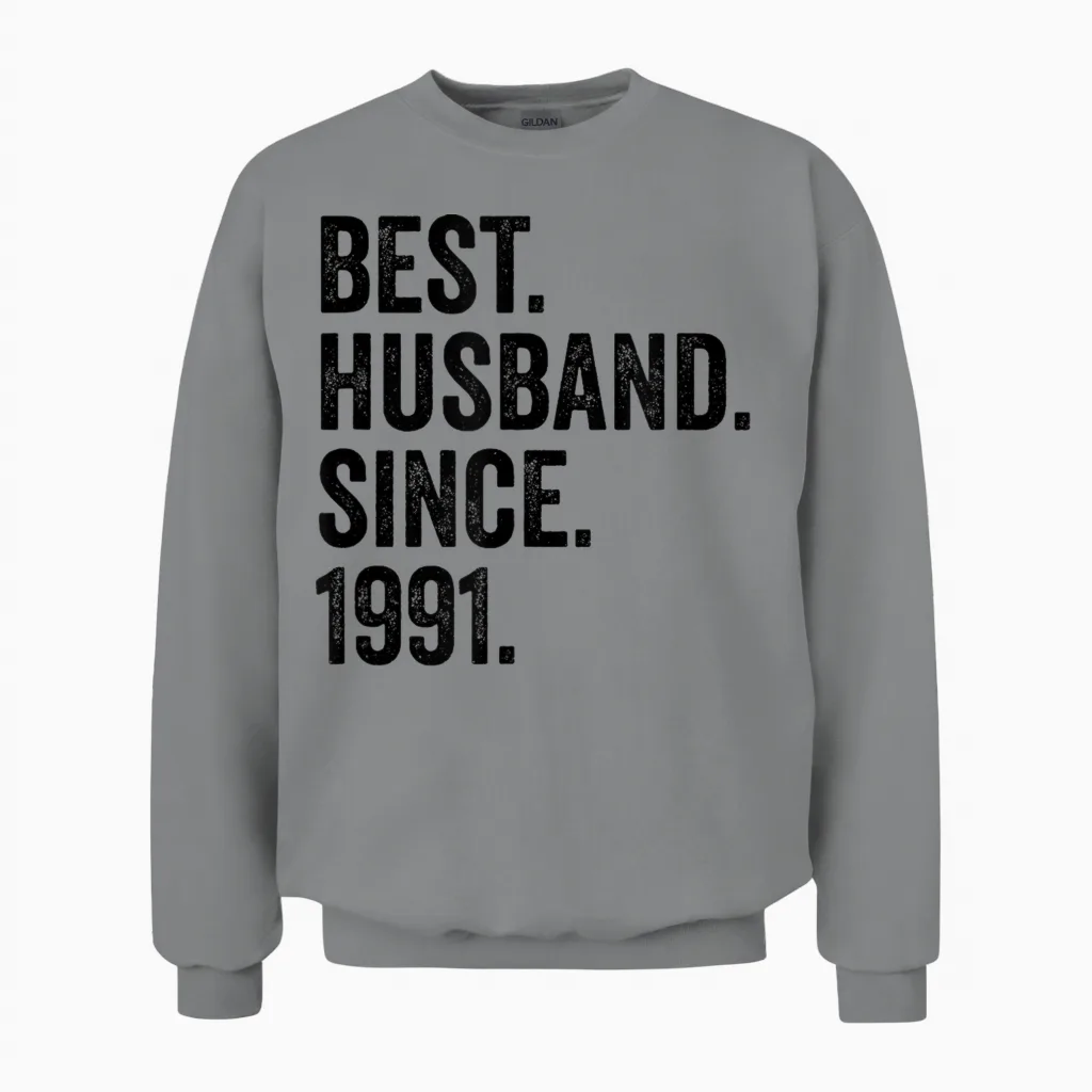 Best Husband Since 1991 | 35 Anniversaire Mariage 35 Ans Unisex Sweatshirt in Sport Grey