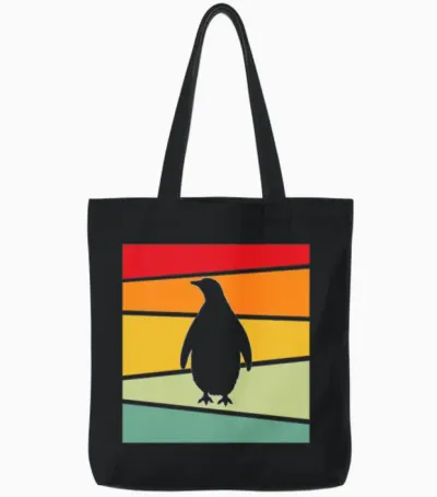 Penguin Retro Tote Bags - Black