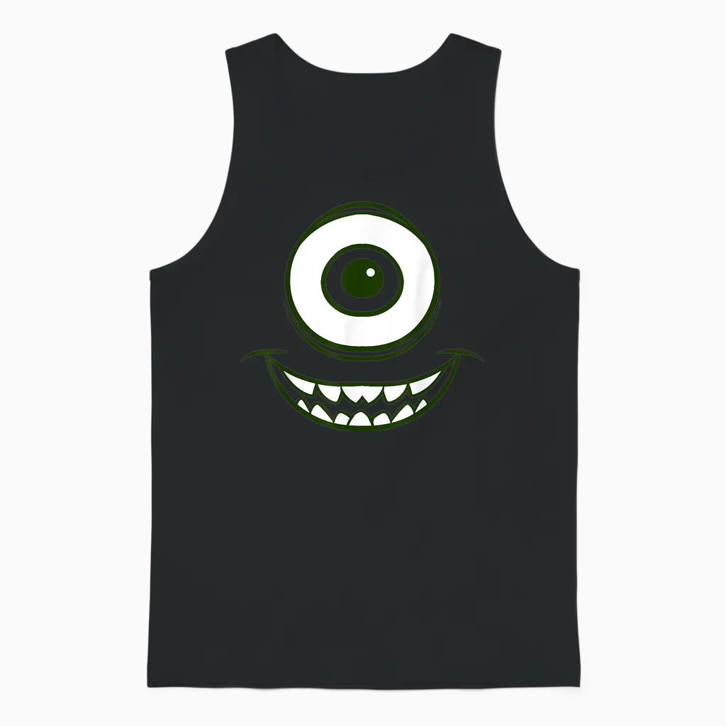 Disney Monsters Inc. Mike Wazowski Eye Graphic T-Shirt, Green, S Unisex Tank Top in Black