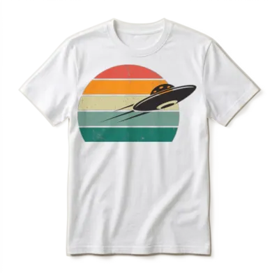 Retro Ufo Unisex T-Shirt - White