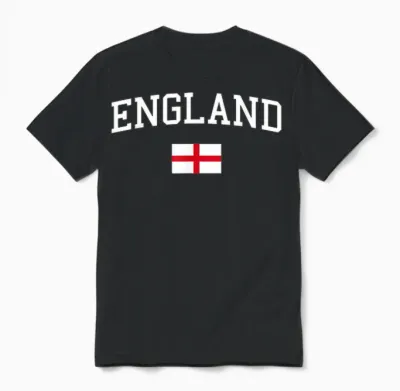 Englische Flagge Herren Damen Kinder England Unisex T-Shirt - Black