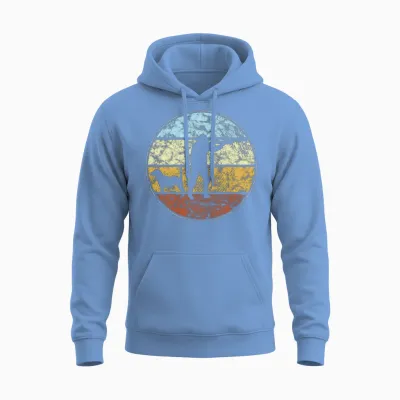 Hunting Retro Unisex Hoodie - Carolina Blue