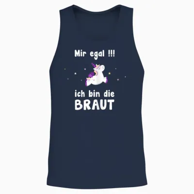 Women's Mir Eegal Ich Bin Die Braut Hen Party T-Shirt, Black Unisex Tank Top - Navy