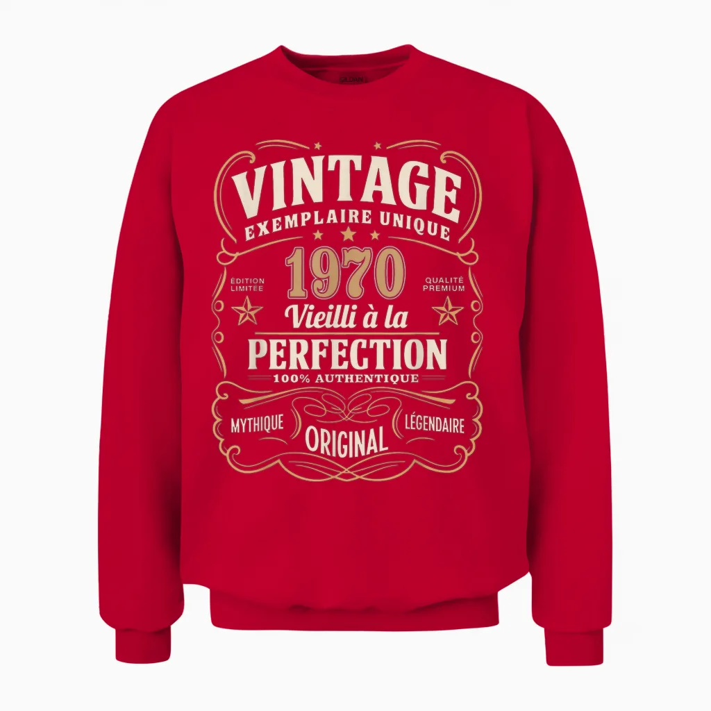 56 Years Man 1970 Birthday T Shirt 56 Years Man 1970 Unisex Sweatshirt in Red