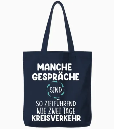 Funny German Quote Tote Bags - Navy