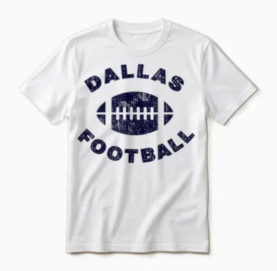 Dallas Vintage Distressed Football Sports Design Unisex T-Shirt - White