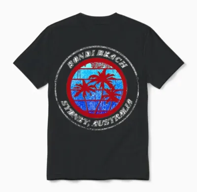 Bondi Beach Sydney Australia Retro Classic Unisex T-Shirt - Black