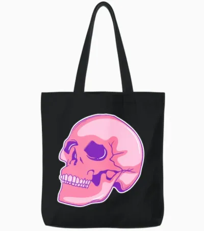 Funny Skull Tote Bags - Black