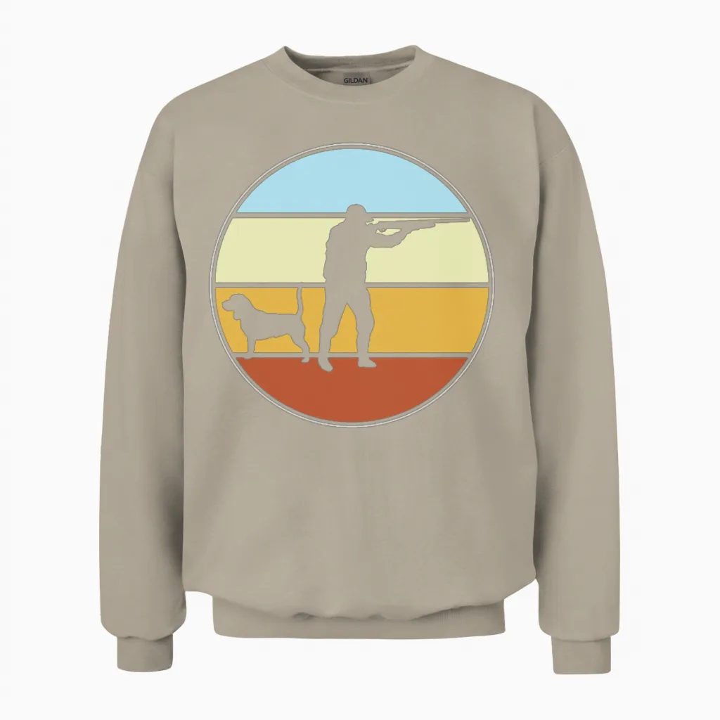 Hunting Retro Unisex Sweatshirt in Sand