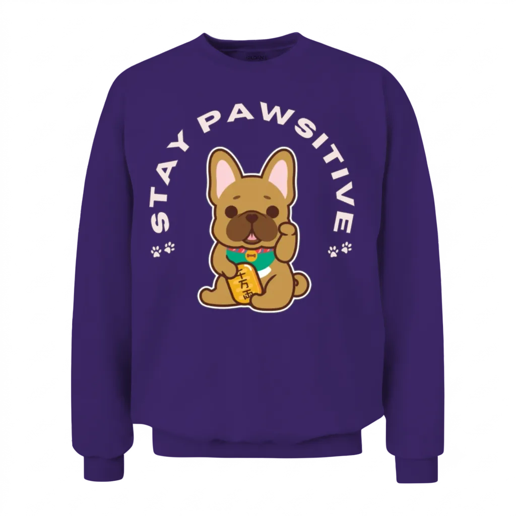 Stay Pawsitive Unisex Sweatshirt - Purple