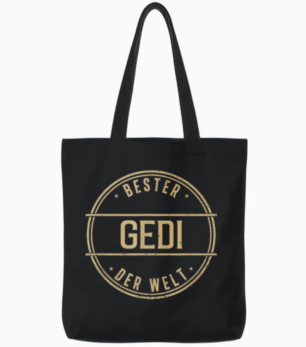 Bester Gedi Der Welt Funny Men's Name T-Shirt, Black Tote Bags in Black