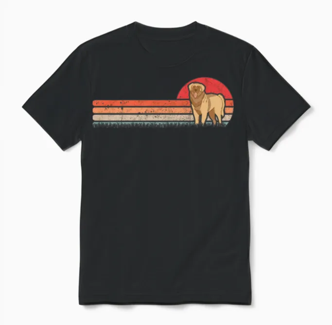 Leonberger Retro Unisex T-Shirt in Black