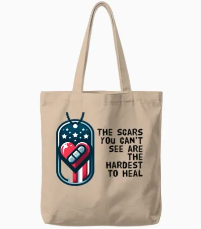 Veteran Mental Health Tote Bags - Natural