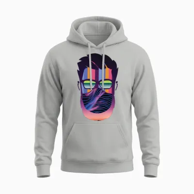 Gaming Retro Mask Man Unisex Hoodie - Ash
