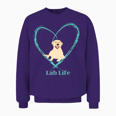 Yellow Lab Life Unisex Sweatshirt - Purple