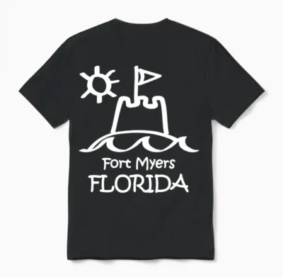 Fort Myers Florida Sandcastle Souvenirs Gifts Unisex T-Shirt - Black