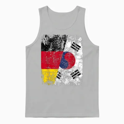 Südkorea Deutschland Flagge | Damen Herren Kinder | Südkorea Unisex Tank Top - Ash