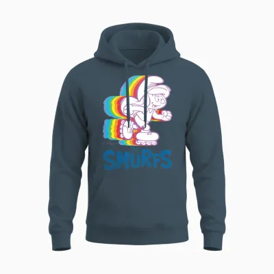Smurfs Design Smurfette on Roller Skates Unisex Hoodie - Dark Heather