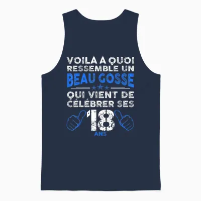 Birthday 18 Years Boy Funny | Anniv 18 Years T-Shirt, Black, S Unisex Tank Top - Navy