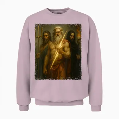 Greek Gods Zeus Poseidon Hades Greek Mythology Unisex Sweatshirt - Light Pink