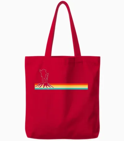 Hiking Retro Tote Bags - Red