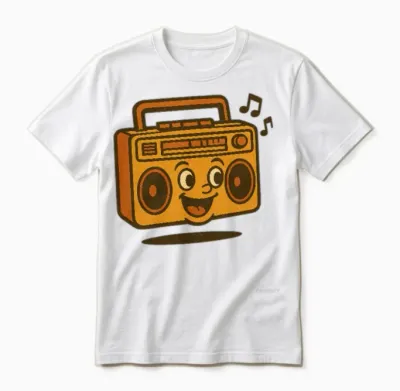 Retro Boombox Smile Unisex T-Shirt - White