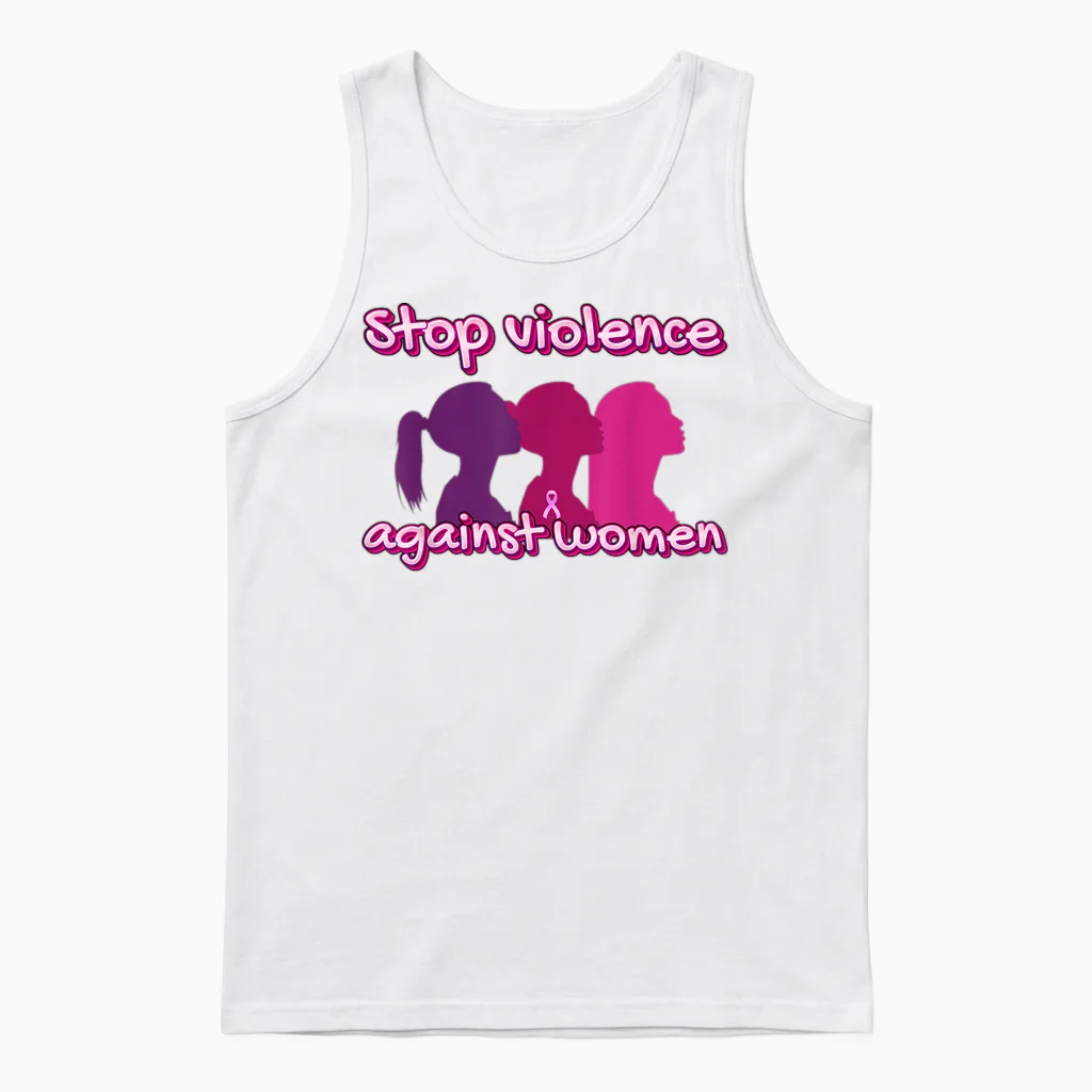 Let's End Violence Against Women Unisex Tank Top in White