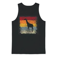 Giraffe Retro Unisex Tank Top - Black – 1