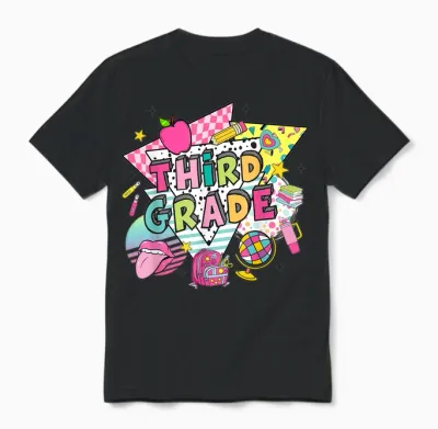 Hello Third Grade Shirt - Girls 3rd Grade Outfit, 3rd Grade Unisex T-Shirt - Black