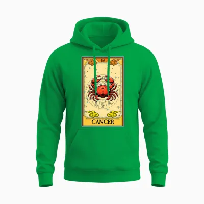 Carte De Tarot Horoscope Du Cancer Avec Symbole Du Zodiaque T-Shirt Haut De Gamme Unisex Hoodie - Irish Green