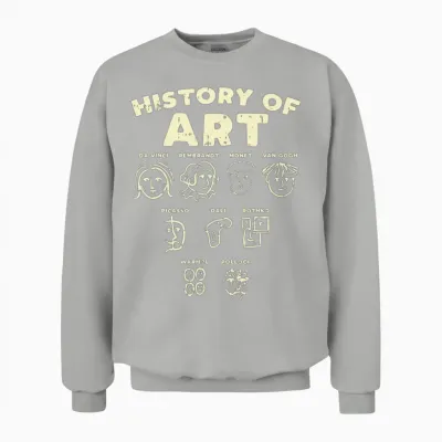 History of Art Funny Famous Artists Meme Joke Unisex Sweatshirt - Ash