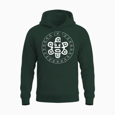 Taino Sun Taino Coqui Circle Puerto Rico Boricua Unisex Hoodie - Forest