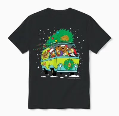 Scooby Doo Christmas Mystery Machine Unisex T-Shirt - Black