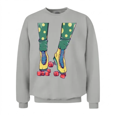 Retro Yellow Roller Skates Unisex Sweatshirt - Ash