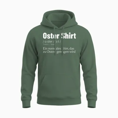 Funny Easter T-Shirt Easter Bunny Saying Easter T-Shirt, Black Unisex Hoodie - Military Green
