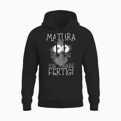 Matura 2026 Ich Habe Fertig! | Maturant | Maturantin Unisex Hoodie - Black