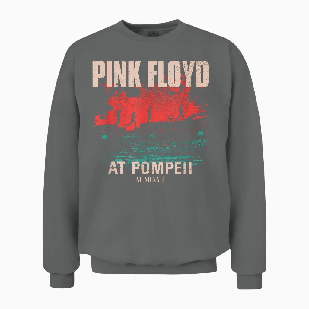 Album Cover by Pink Floyd in Concert at Pompeii T-Shirt, Black, S Unisex Sweatshirt in Graphite Heather