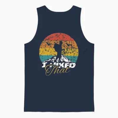 I Hiked That Funny Hiking Backpacking Camping Unisex Tank Top - Navy