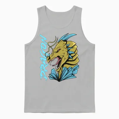 Retro Spooky Dragon Unisex Tank Top - Ash