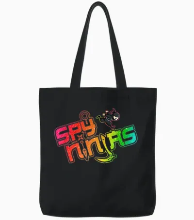 Ninja and Spy - Kids Birthday Ninja Boy Girl Tote Bags - Black