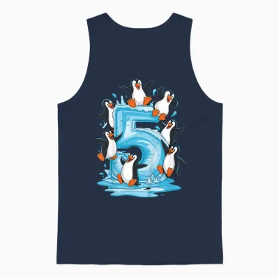 Kinder Pinguine 5. Geburtstag Jungen Mädchen 5 Jahre Pinguin Unisex Tank Top - Navy